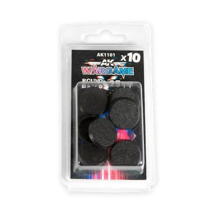 Accesories - PLASTIC WARGAME BASES. ROUND BASE 25mm