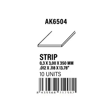 STYRENE STRIP - Strips 0.30 x 3.00 x 350mm