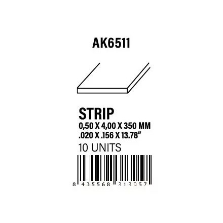 STYRENE STRIP - Strips 0.50 x 4.00 x 350mm
