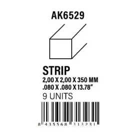STYRENE STRIP - Strips 2.00 x 2.00 x 350mm