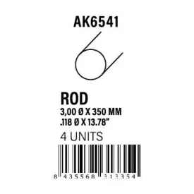 STYRENE STRIP - Rod 3.00 diameter x 350mm