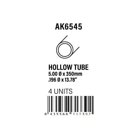 STYRENE STRIP - Hollow tube 5.00dx350mm (W.T. 0,7mm)