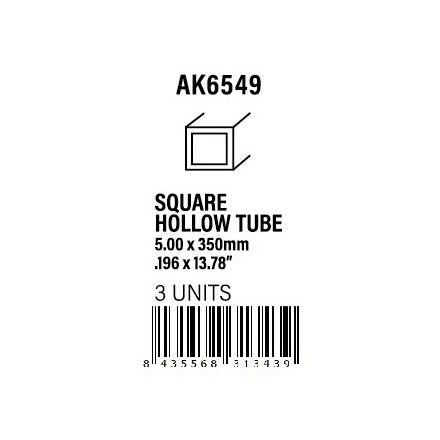 STYRENE STRIP - Square hollow tube 5.00x350mm(0,7mm)