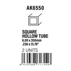 STYRENE STRIP - Square hollow tube 6.00x350mm(0,7mm)
