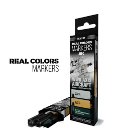  WWII AXIS AIRCRAFT SQUIGGLE CAMOUFLAGE COLORS - SET 3 REAL COLORS MARKERS